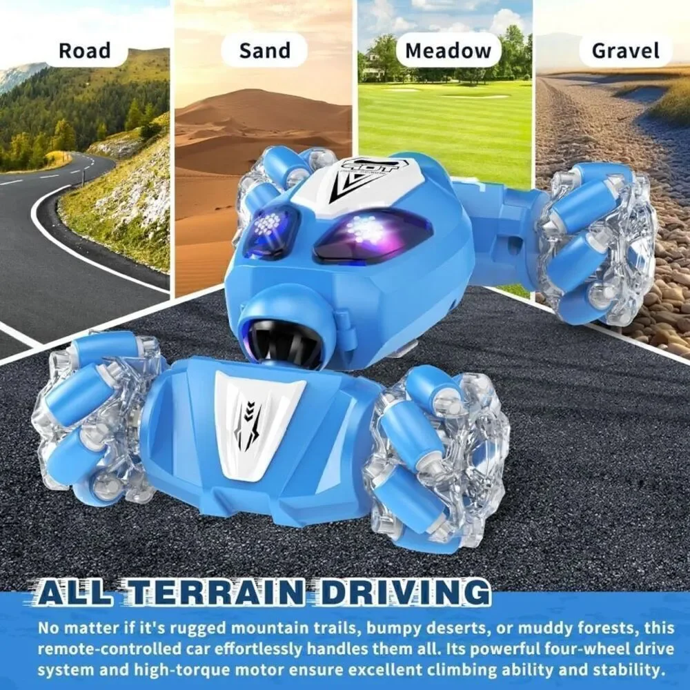 Sensing RC Stunt Car Birthday Gifts Toys for Kids Blue Remote Control Car New